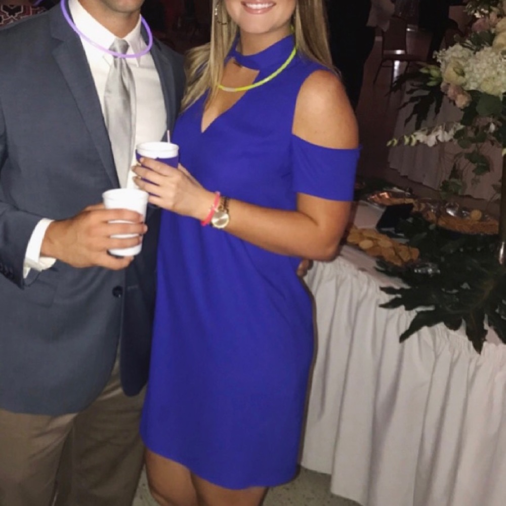 Royal blue choker dress